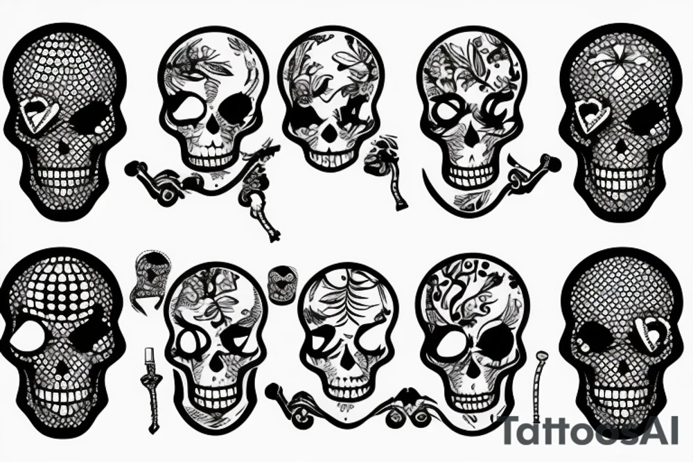 Skeleton smoking a cigarette tattoo idea