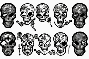 Skeleton smoking a cigarette tattoo idea