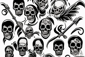 Grim reaper in Hawaiian shirt tattoo idea
