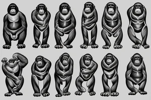 Gorillas in the shape of trees overwatchers tattoo idea