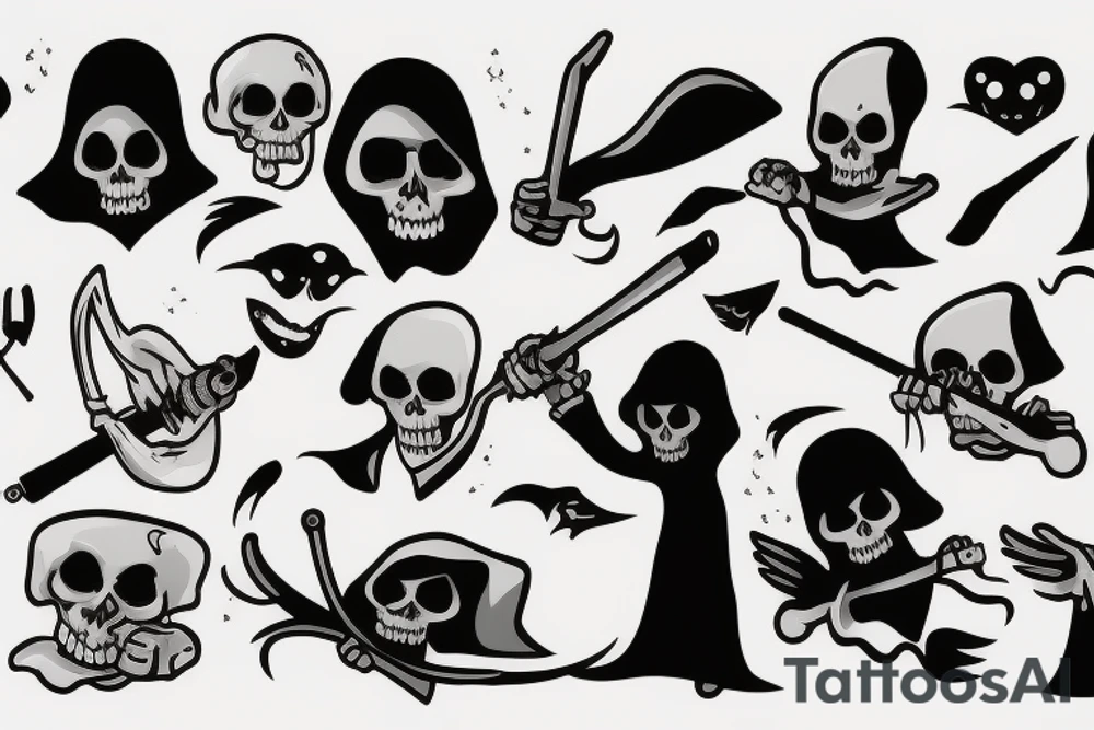 Grim reaper on vacation tattoo idea