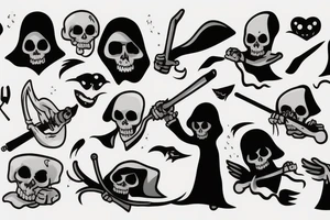 Grim reaper on vacation tattoo idea