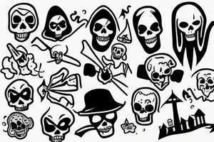 Grim reaper on vacation tattoo idea