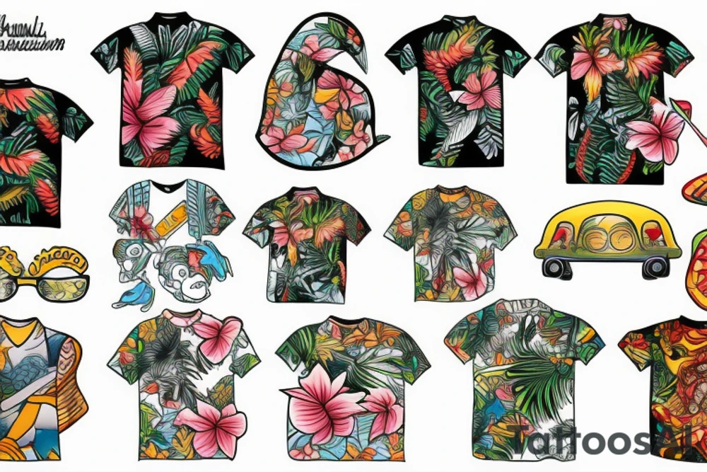 Hawaiian shirt tattoo idea