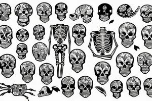 Hawaiian shirt skeleton tattoo idea
