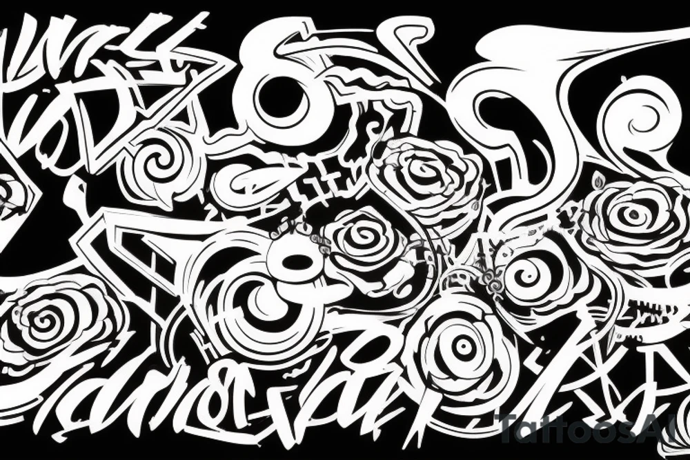 Graffiti artist designing a painting tattoo idea