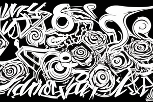 Graffiti artist designing a painting tattoo idea