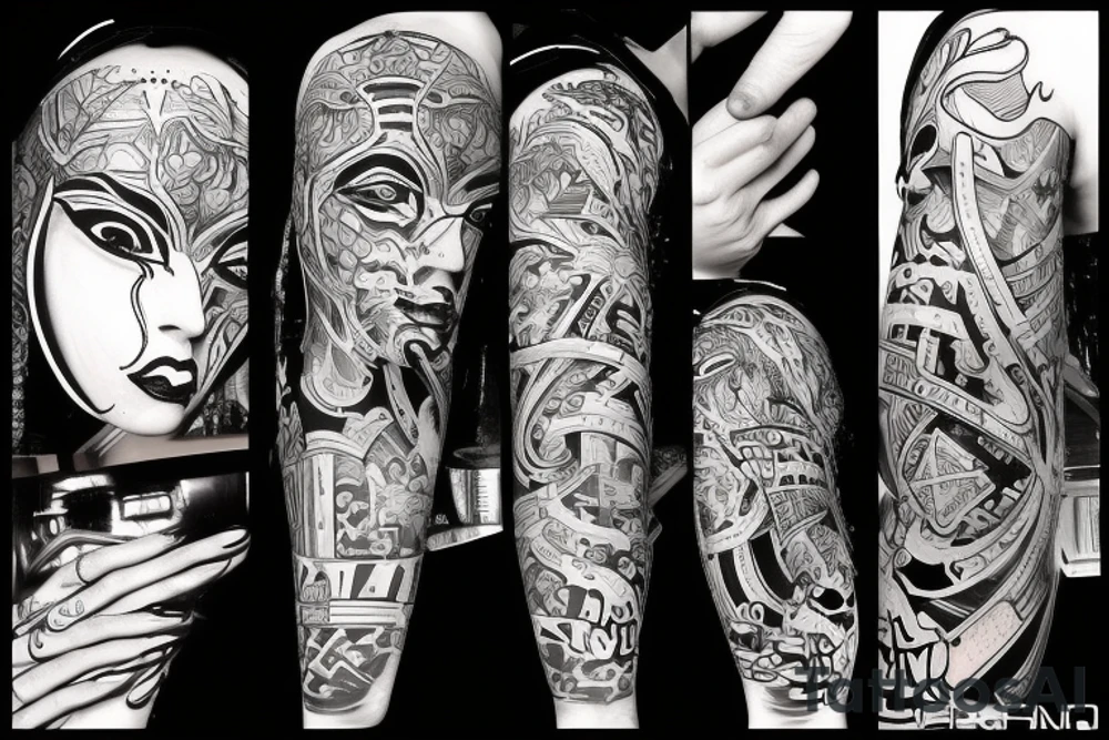 Graffiti artist designing a painting tattoo idea