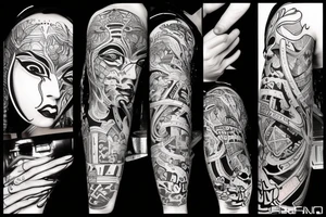 Graffiti artist designing a painting tattoo idea