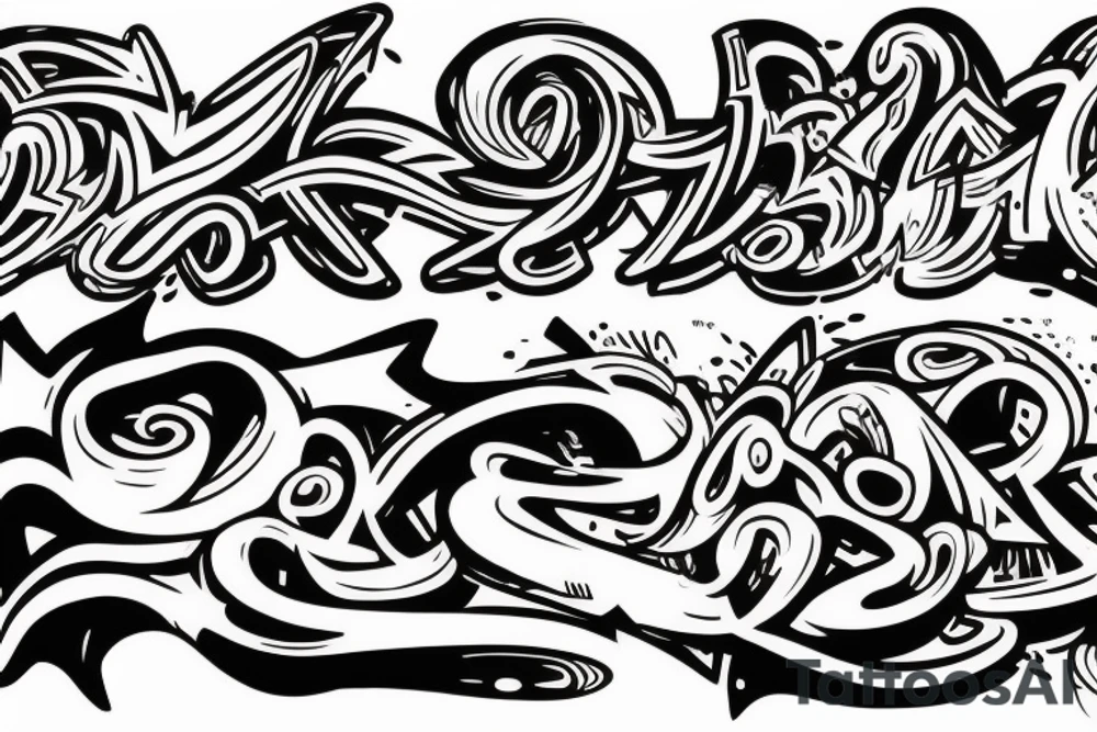Graffiti artist at work on a wall tattoo idea