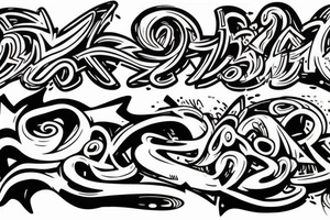 Graffiti artist at work on a wall tattoo idea
