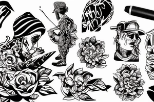 Graffiti artist at work on a wall tattoo idea
