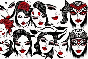 woman with red lipstick tattoo idea