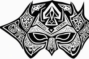 zelda majors mask with tatl and tael flying around it tattoo idea