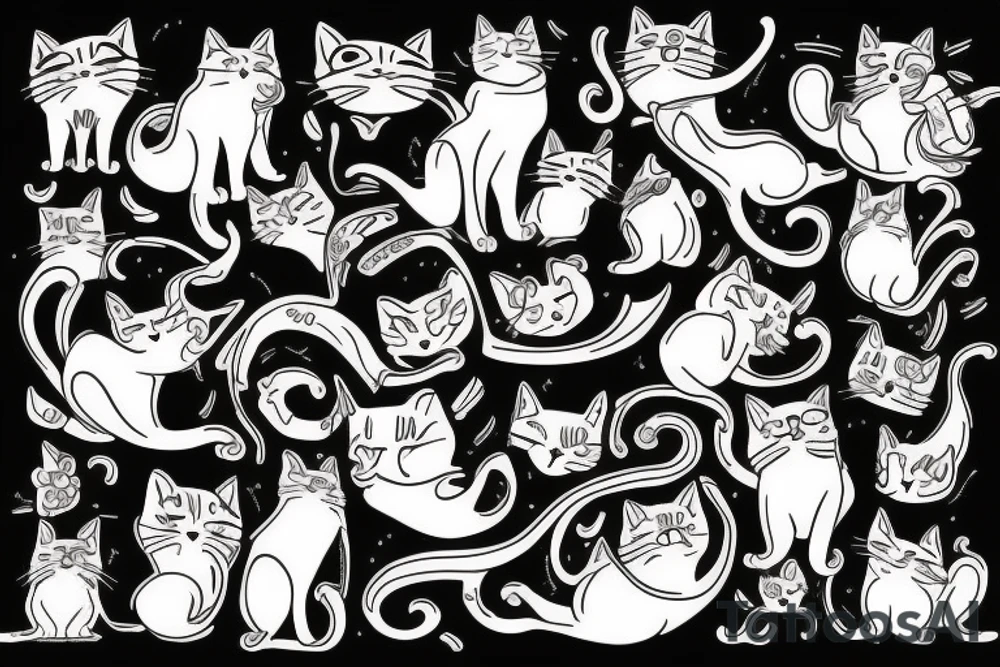 Cats being friendly tattoo idea