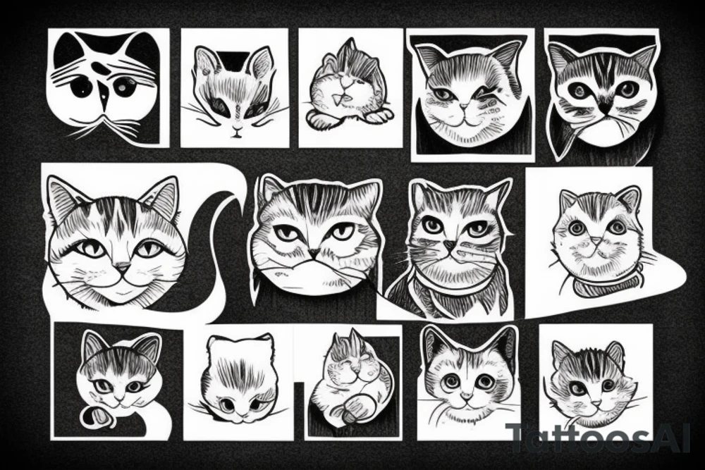 Cats being friendly tattoo idea