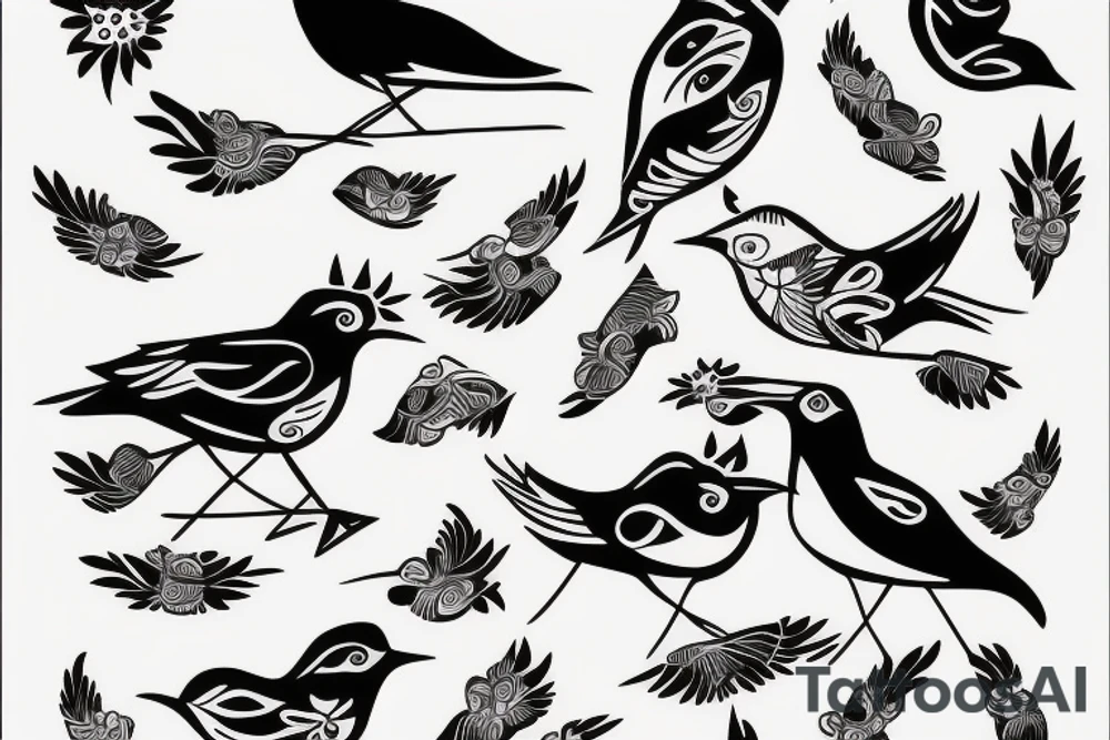3 little birds tattoo idea