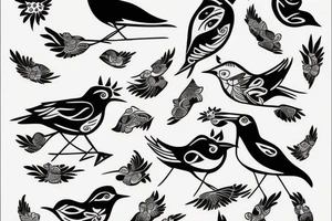 3 little birds tattoo idea