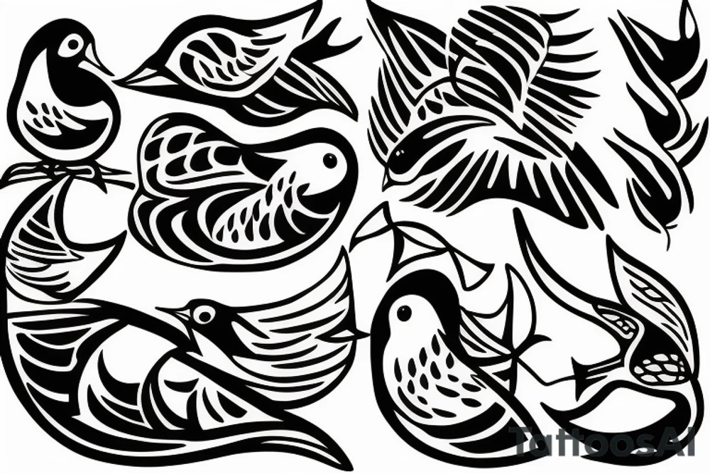 3 little birds tattoo idea