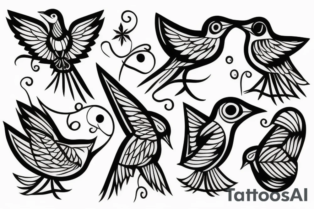 3 little birds tattoo idea
