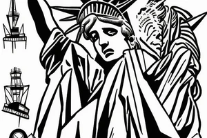 Lady Liberty facepalm tattoo idea