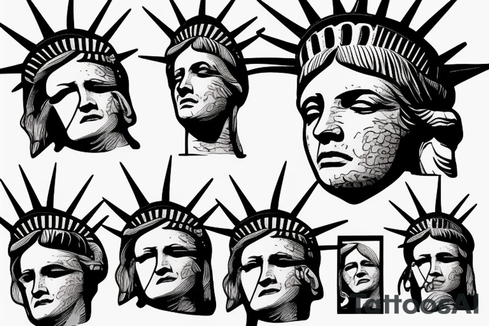 Lady Liberty face palm tattoo idea
