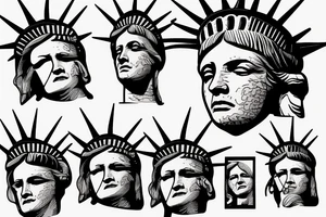 Lady Liberty face palm tattoo idea
