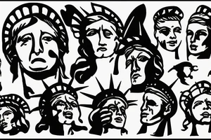 Lady Liberty face palm tattoo idea