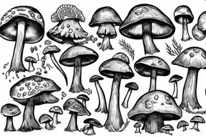 Mushroom fantasy tattoo idea