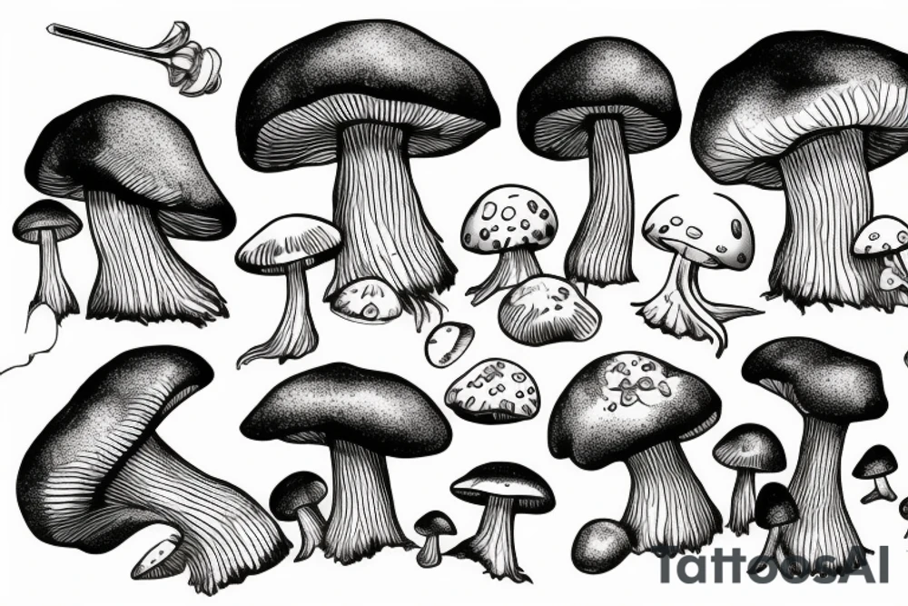 Mushroom fantasy tattoo idea