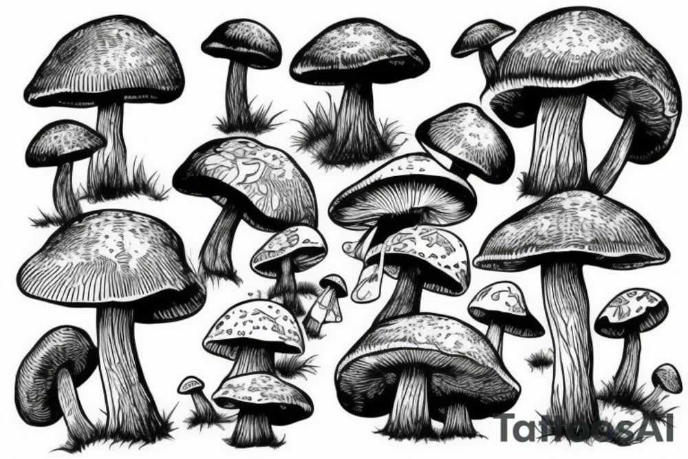 Mushroom fantasy tattoo idea