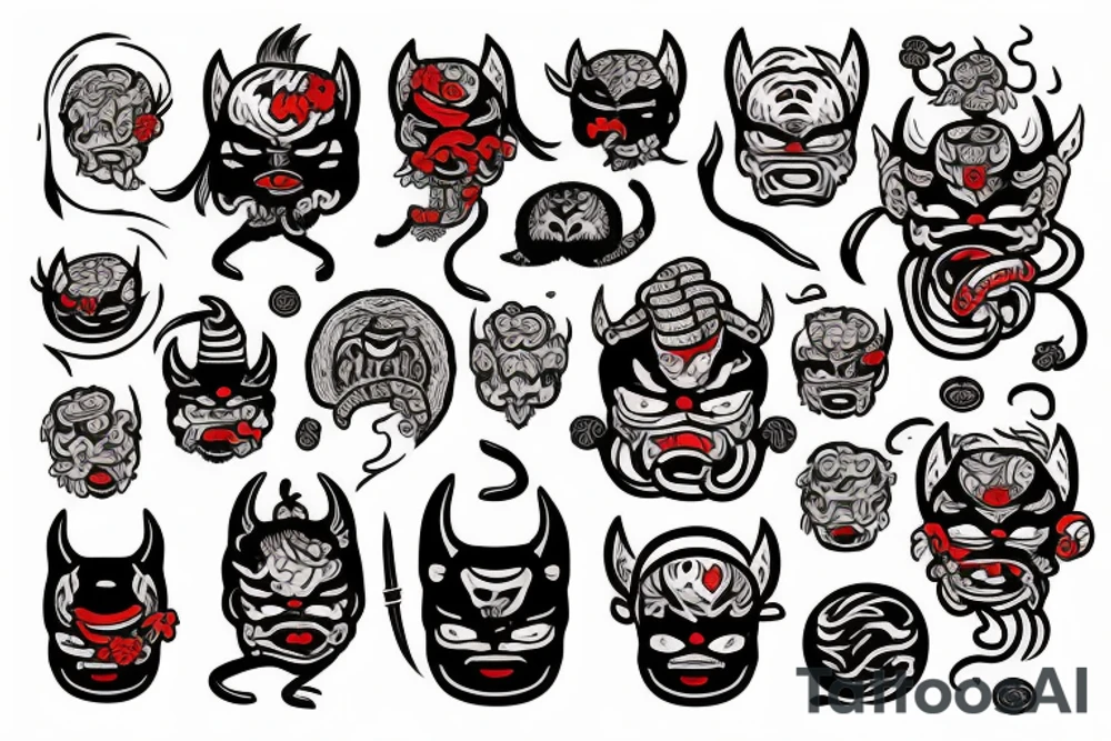 Oni with ramen tattoo idea