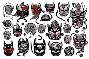 Oni with ramen tattoo idea