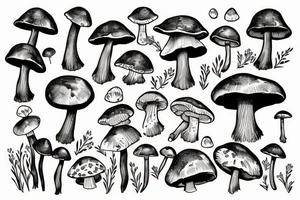 Mushroom fantasy tattoo idea