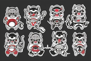 Oni ramen tanuki tattoo idea