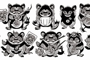 Oni ramen tanuki tattoo idea
