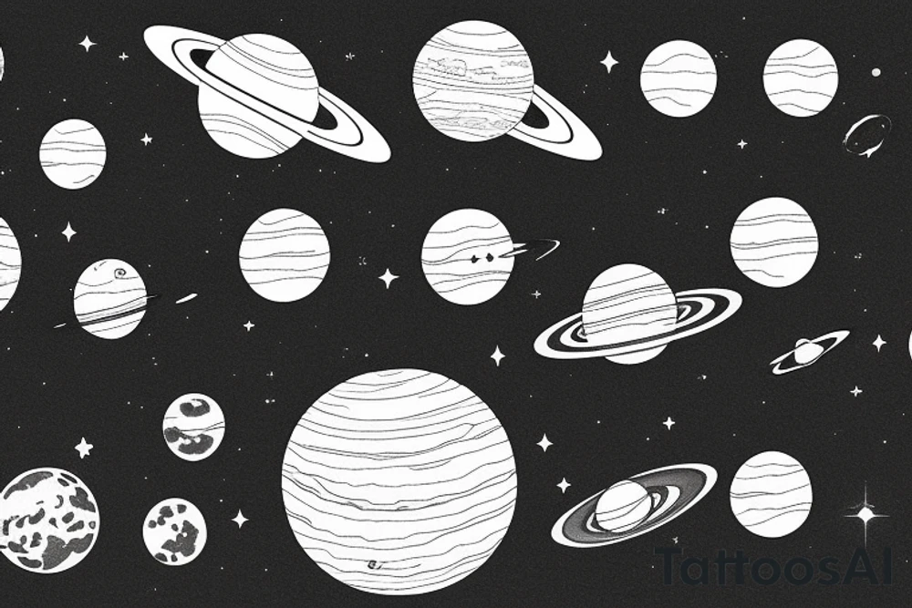 The Solar system in a minimalistic style. tattoo idea The Solar system in a minimalistic style. tattoo idea