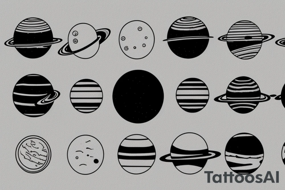 The Solar system in a minimalistic style. tattoo idea The Solar system in a minimalistic style. tattoo idea