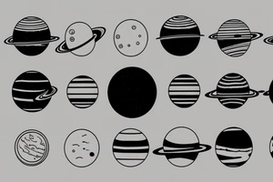The Solar system in a minimalistic style. tattoo idea