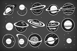 The Solar system in a minimalistic style. tattoo idea
