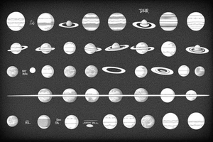 The Solar system in a minimalistic style. tattoo idea