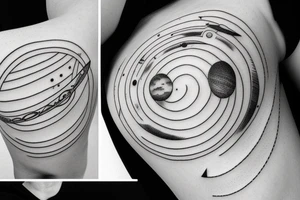 The Solar system in a minimalistic style. tattoo idea