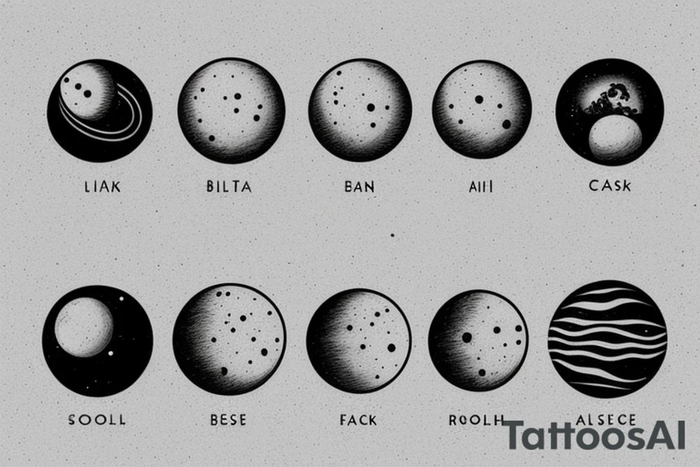 The Solar system in a minimalistic style. tattoo idea