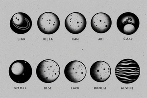The Solar system in a minimalistic style. tattoo idea