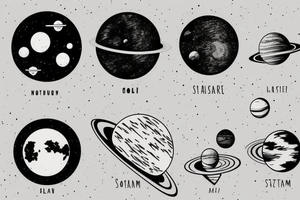The Solar system in a minimalistic style. tattoo idea