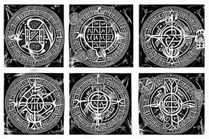 Vegvisir with runes and a raven head tattoo idea