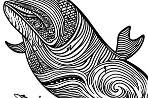 whale tail peeking out of the water tattoo idea