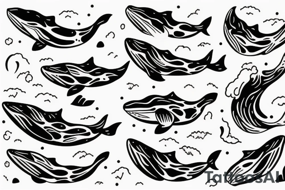 whale tail peeking out of the water tattoo idea