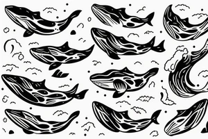 whale tail peeking out of the water tattoo idea
