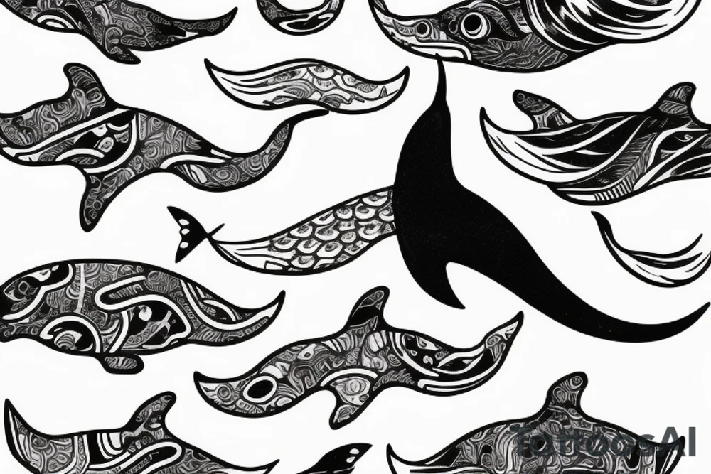 whale tail peeking out of the water tattoo idea
